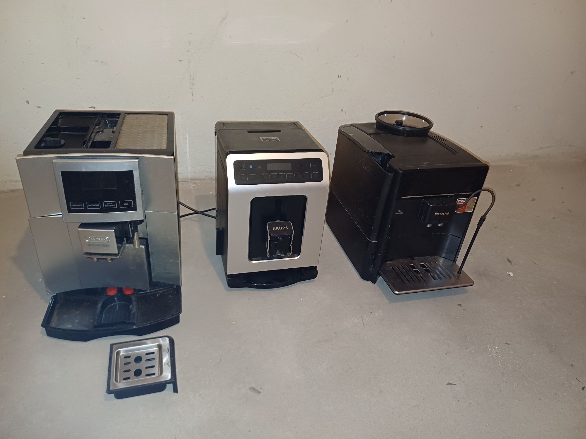 Expresy ciśnieniowe Krups , Siemens,  Delonghi,  uszkodzone