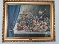 Piękny obraz ręcznie malowany w pięknej oprawie 100x80cm