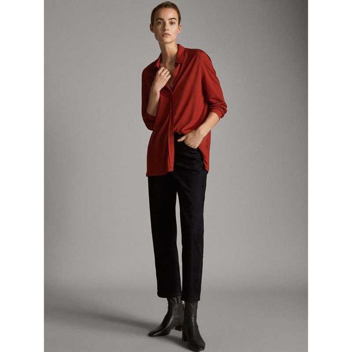 Koszula damska Massimo Dutti, lyocell i wełna, r. S