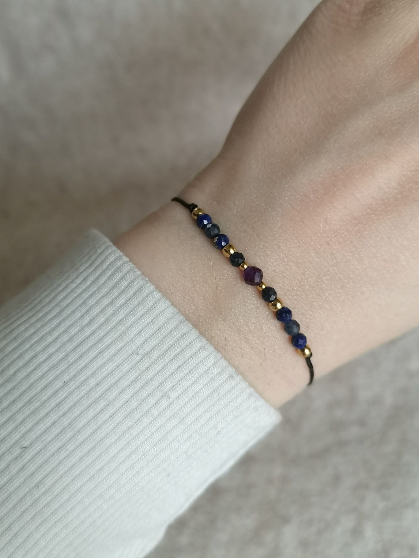 Bransoletka z kamieni naturalnych Ametyst Szafir Lapis Lazuli