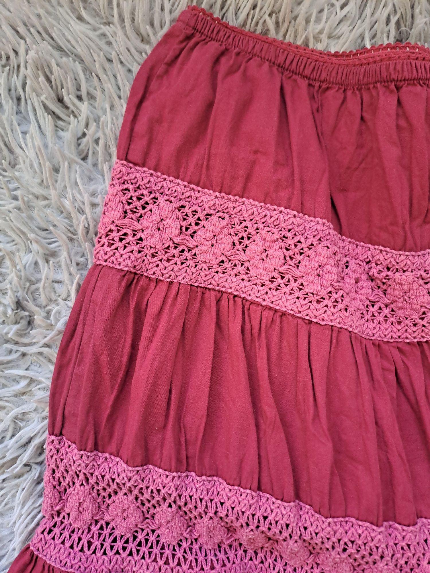 Spódniczka z falbanami boho vintage  S/M