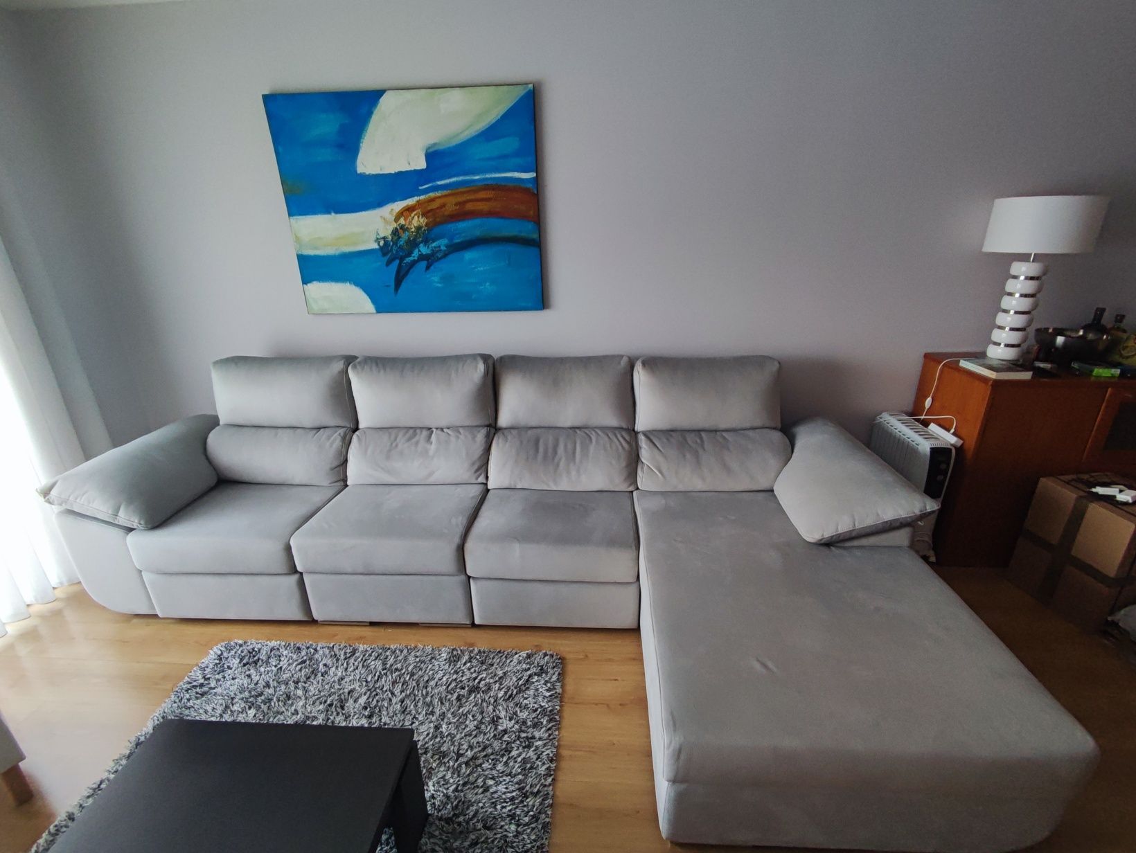 Sofá reclinável com chaise lounge