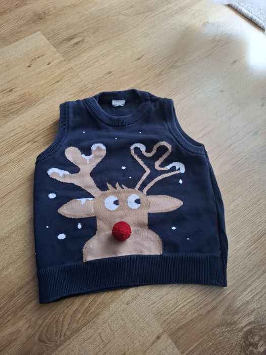 Kamizelka dla chłopca 116cm z reniferem, święta