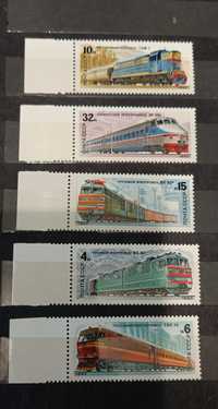 Марки 1982р - Поїзди , залізничний транспорт.MNH **