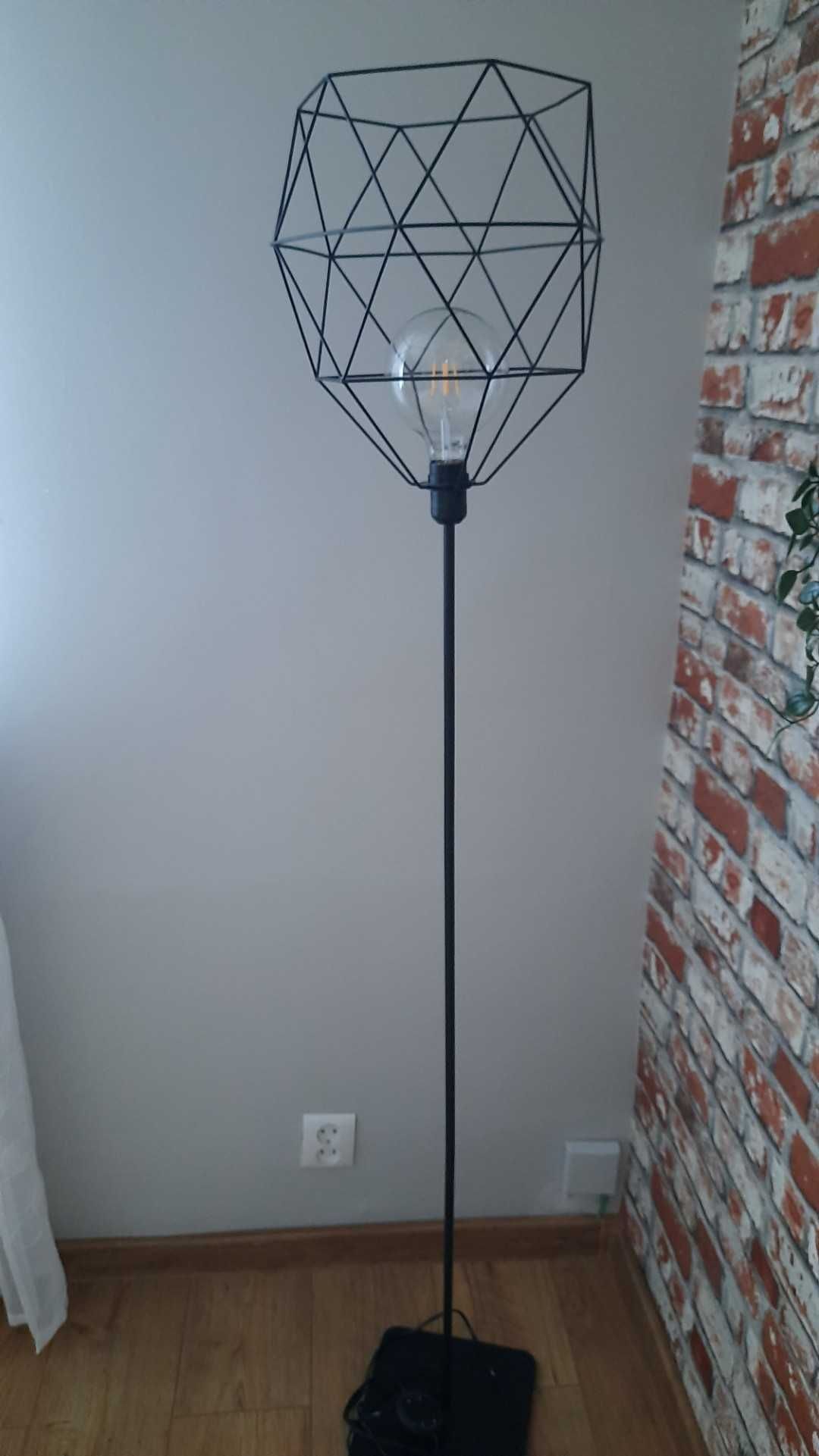 Zestaw Lampa wisząca loft metalowa czarna lampa stojąca