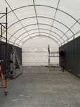 Zadaszenie kontenerowe 6x6m ze ścianą tylną PVC 750g/m2