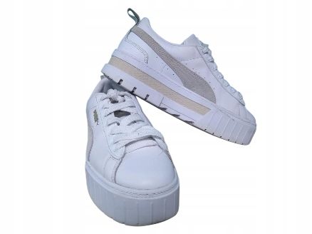 Puma 38,5 Buty Damskie Mayze Shiny Team Gold Białe Skórzane T223