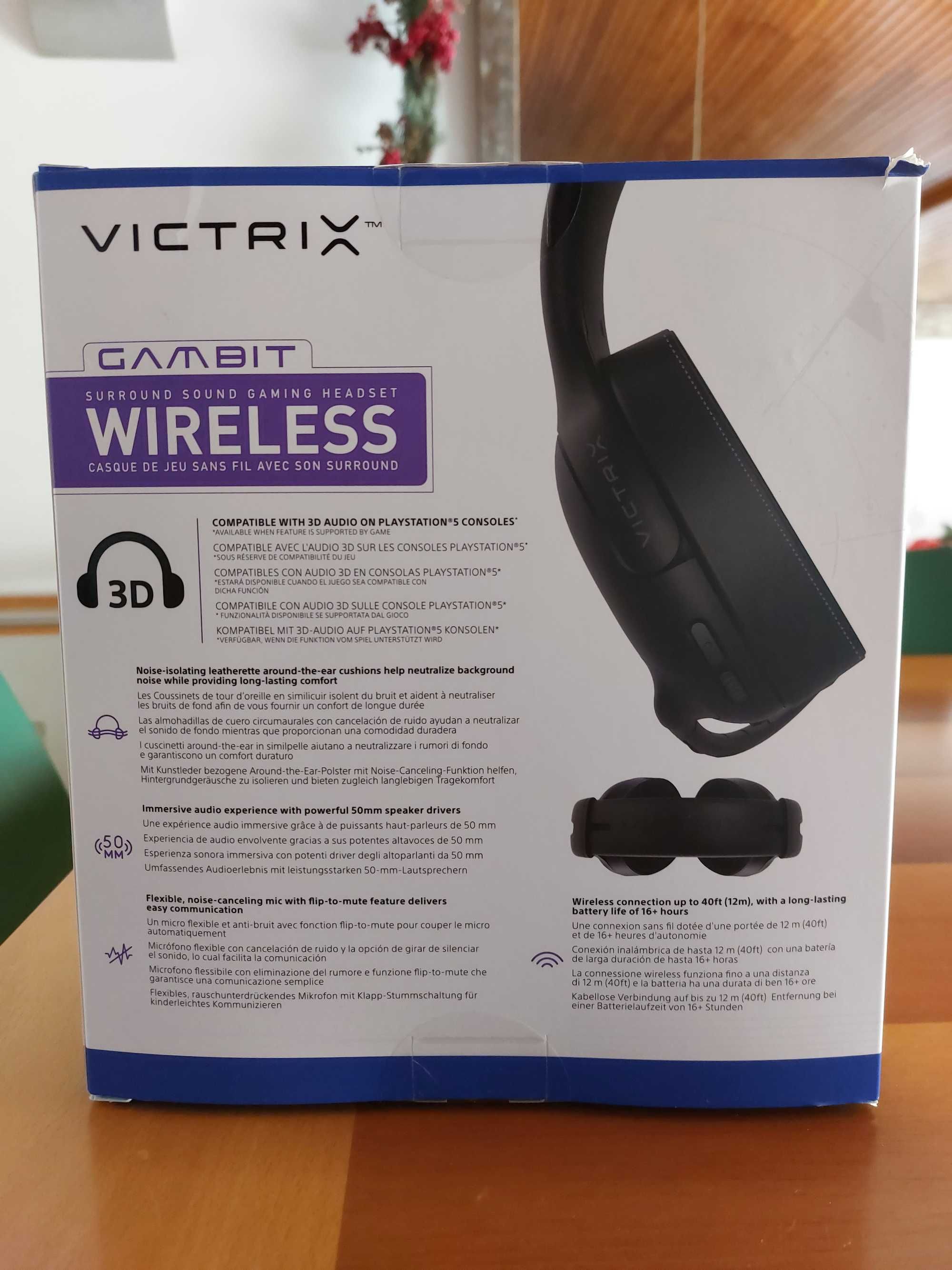 Auscultadores Wireless Gaming Victrix Gambit | Roxo