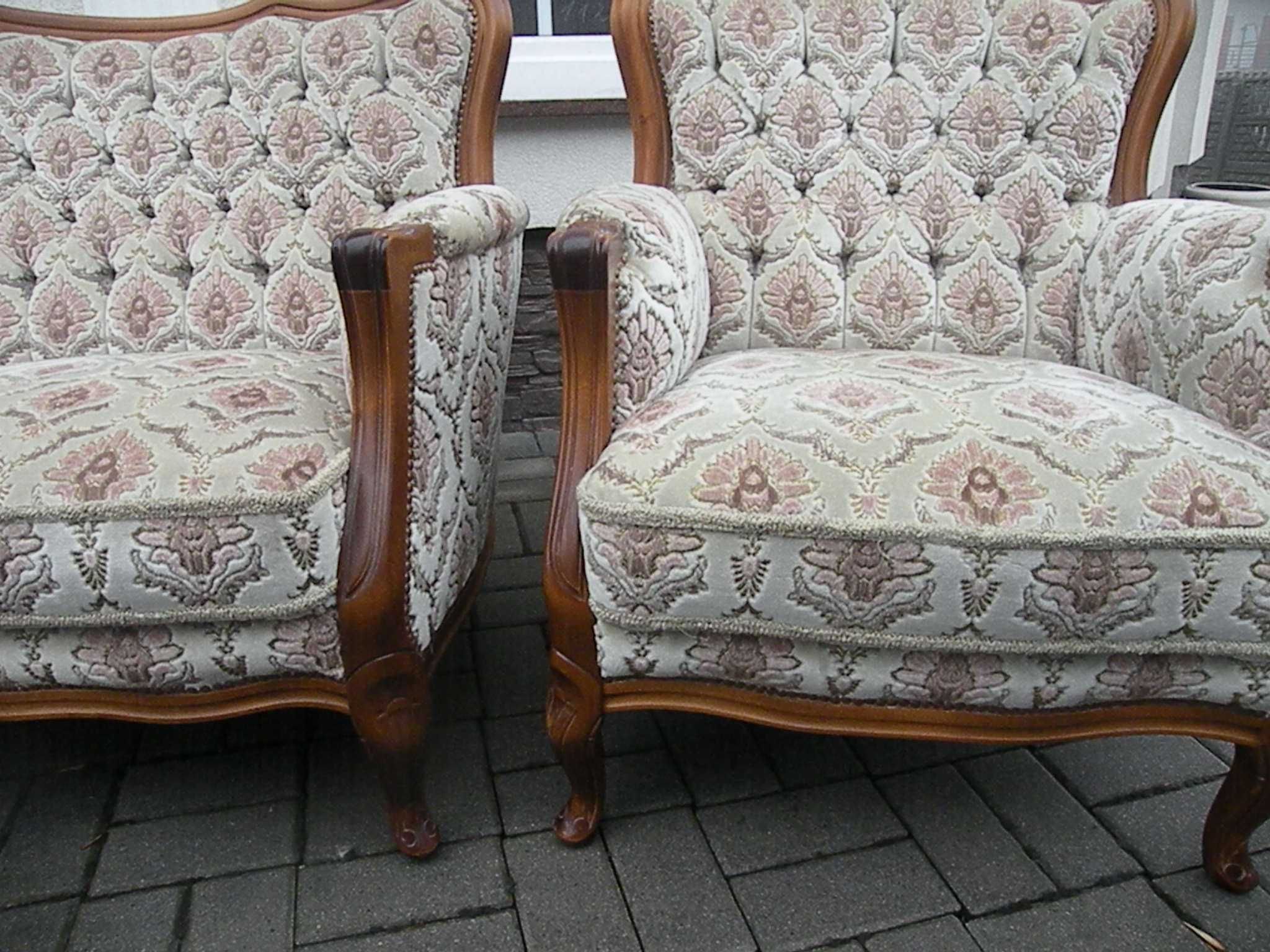 Sofa i 2 Fotele w Stylu Ludwika