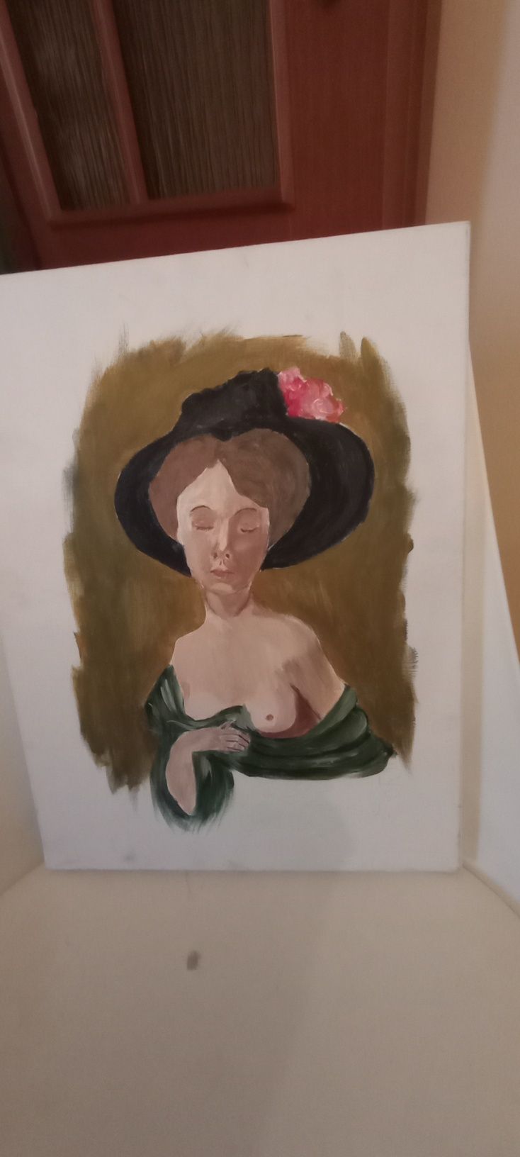 Piękny portret kobiety malowany art deco