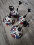 Lampa witrażowa w stylu vintage, zestaw 4 szt