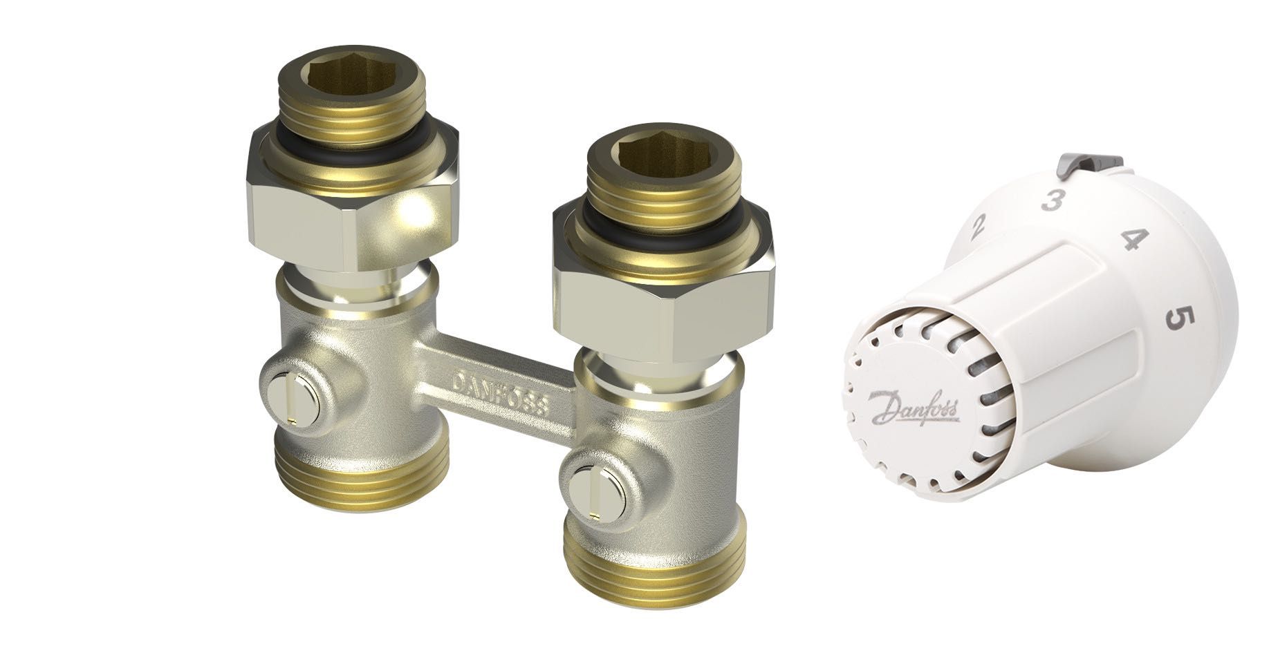 Zestaw Termostatyczny GŁOWICA + ZAWÓR RLV-KB 1/2" & 3/4" PROST DANFOSS