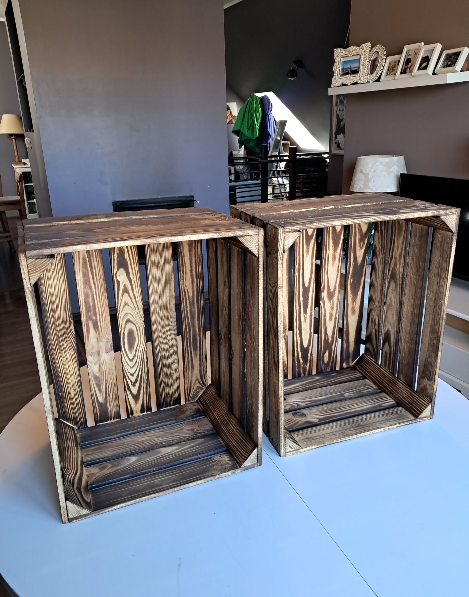 Dwie nowe skrzynki drewniane opalane 50x40x30 solidne z przesyłką OLX