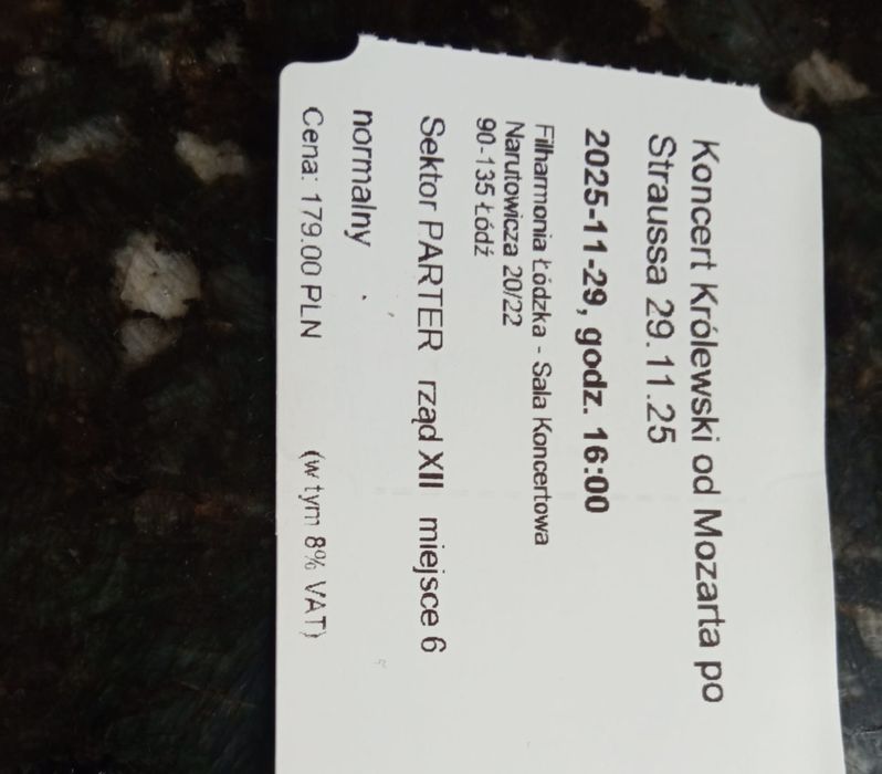 bilety do Filharmonii "Koncert Królewski od Mozarta po Straussa" 29.11