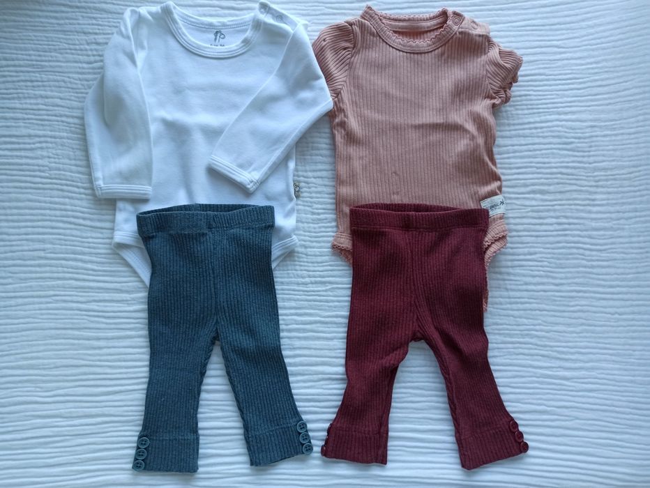 Zestaw komplet body legginsy prążek prążkowane
