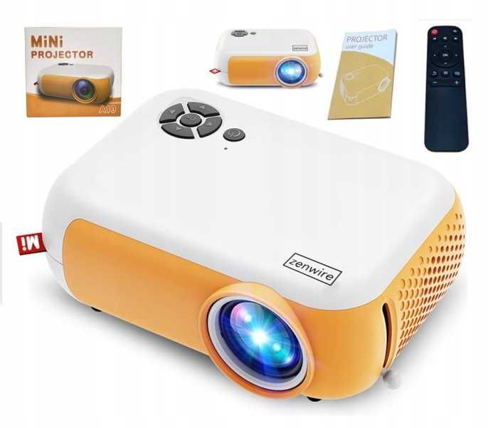 PRZENOŚNY rzutnik  mini projektor LED FULL HD  1800lm Zenwire A10