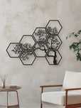obraz drzewo hexagon tryptyk dekoracja ścienna