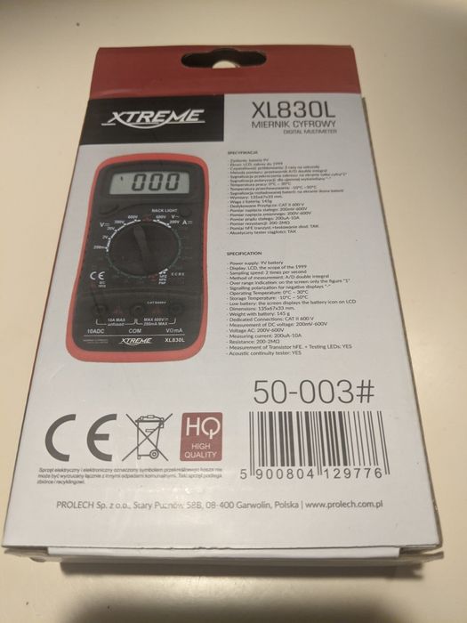 Miernik cyfrowy XL830L XTREME