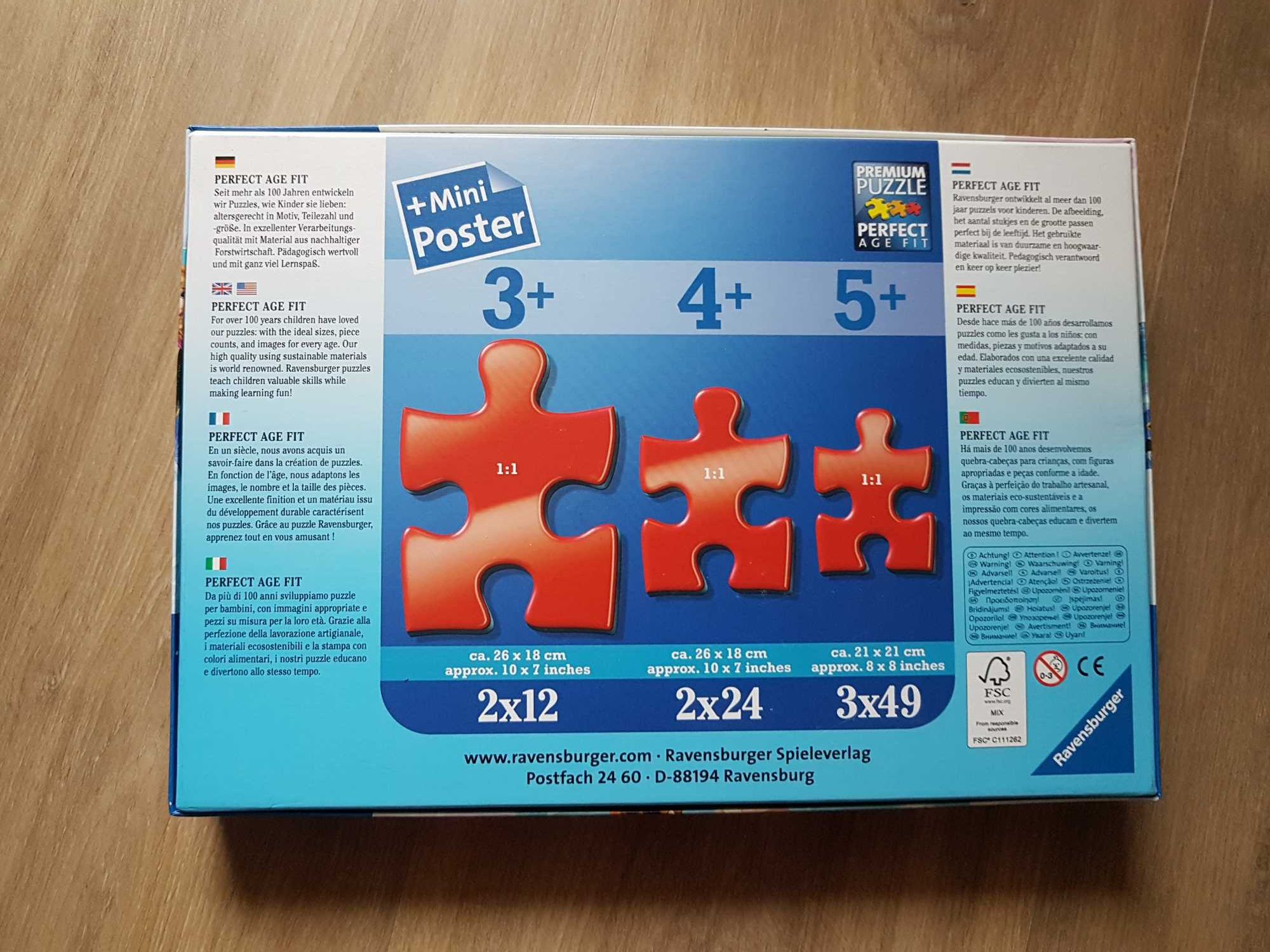 Puzzle Ravensburger 3x49 elementów Disney Frozen Kraina Lodu wiek 5+