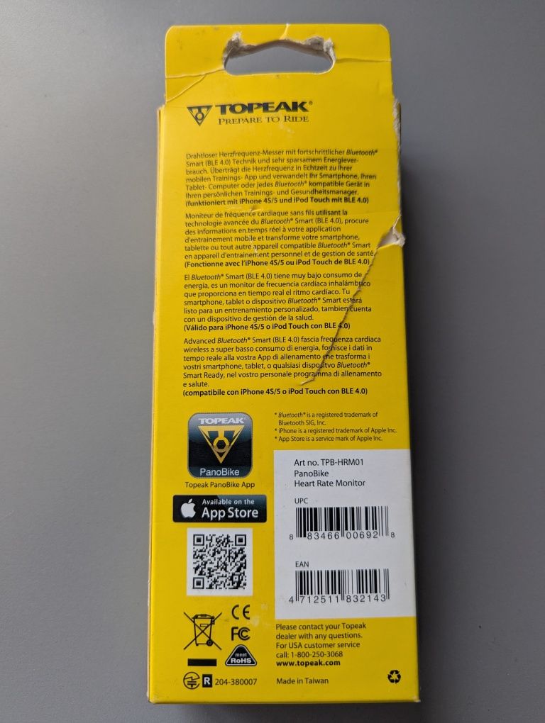 Pulsometr Topeak Panobike Bluetooth Smart Schwarz