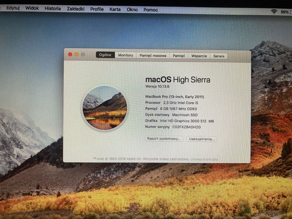 MacBook Pro 13, early 2011, 256 GB SSD, i5 8GB RAM