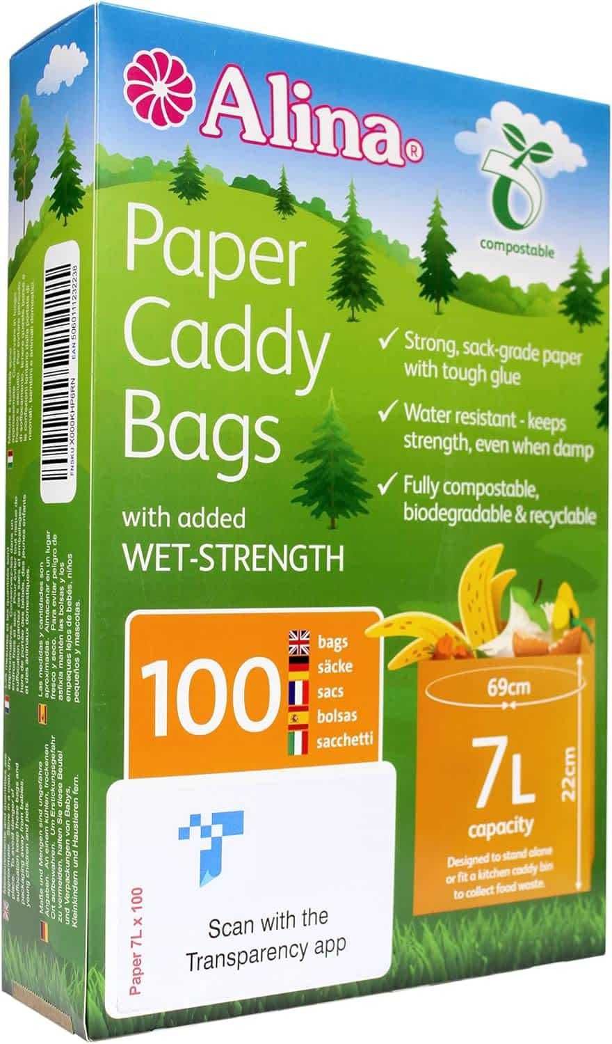 Biodegradowalny worek papierowy  na odpady spożywcze 7 l (85szt)