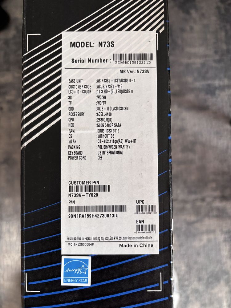 Laptop ASUS N73S sprawny