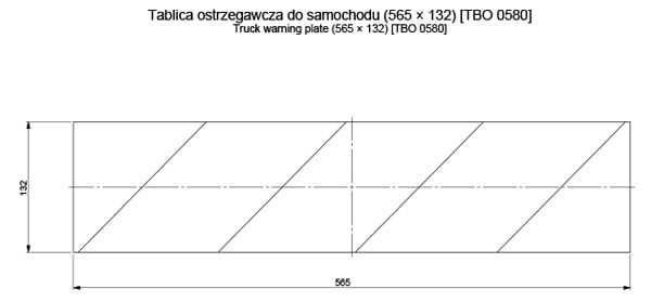 Tablica ostrzegawcza do pojazdu (kpl. 2 szt.) 565x132