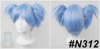 Nagisy Shiota Sally Face cosplay wig peruka błękitna z kitkami krótka