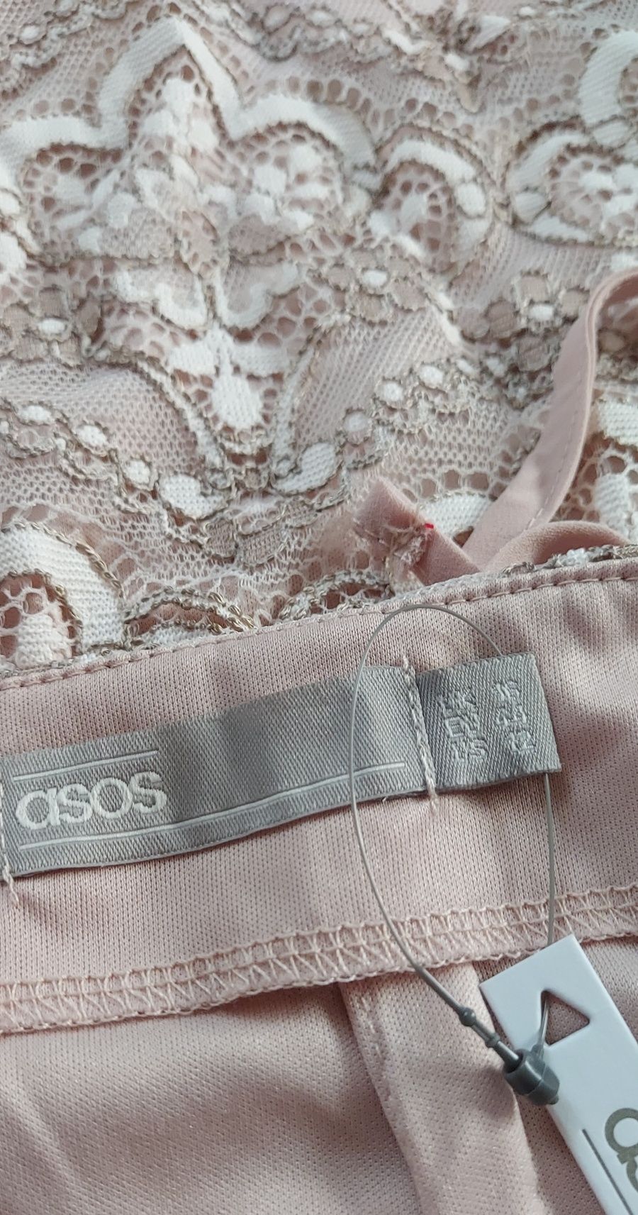 NOWA śliczna sukienka Asos XL/XXL koronka złoty beż