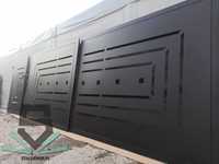 Brama przesuwna 4x1,5m wycinana laserowo, CNC,  panelowa.
