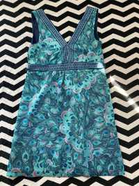 Sukienka pawie pióra, błękitna, rozmiar 40, H&M