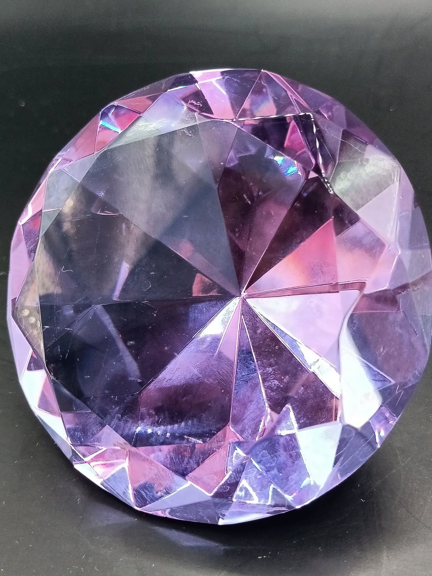 Dekoracja szkło sztuczny diament duży fioletowy