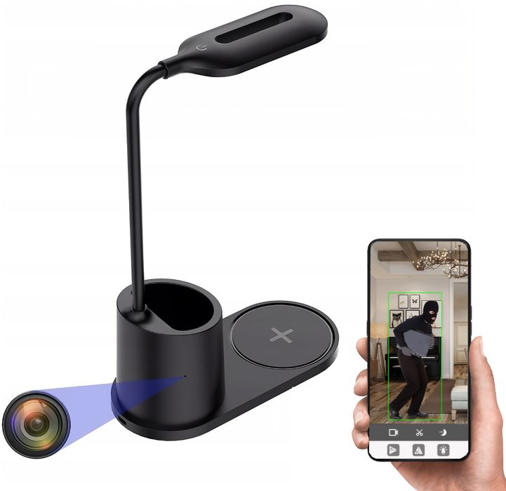 Ukryta KAMERA WiFi lampka LED szpiegowska detekecja PODGLĄD NA ŻYWO