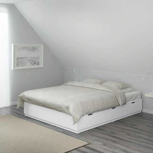 Łóżko IKEA Nordli rama+stelaż+6 szuflad, r.160x200cm-dostawa gratis