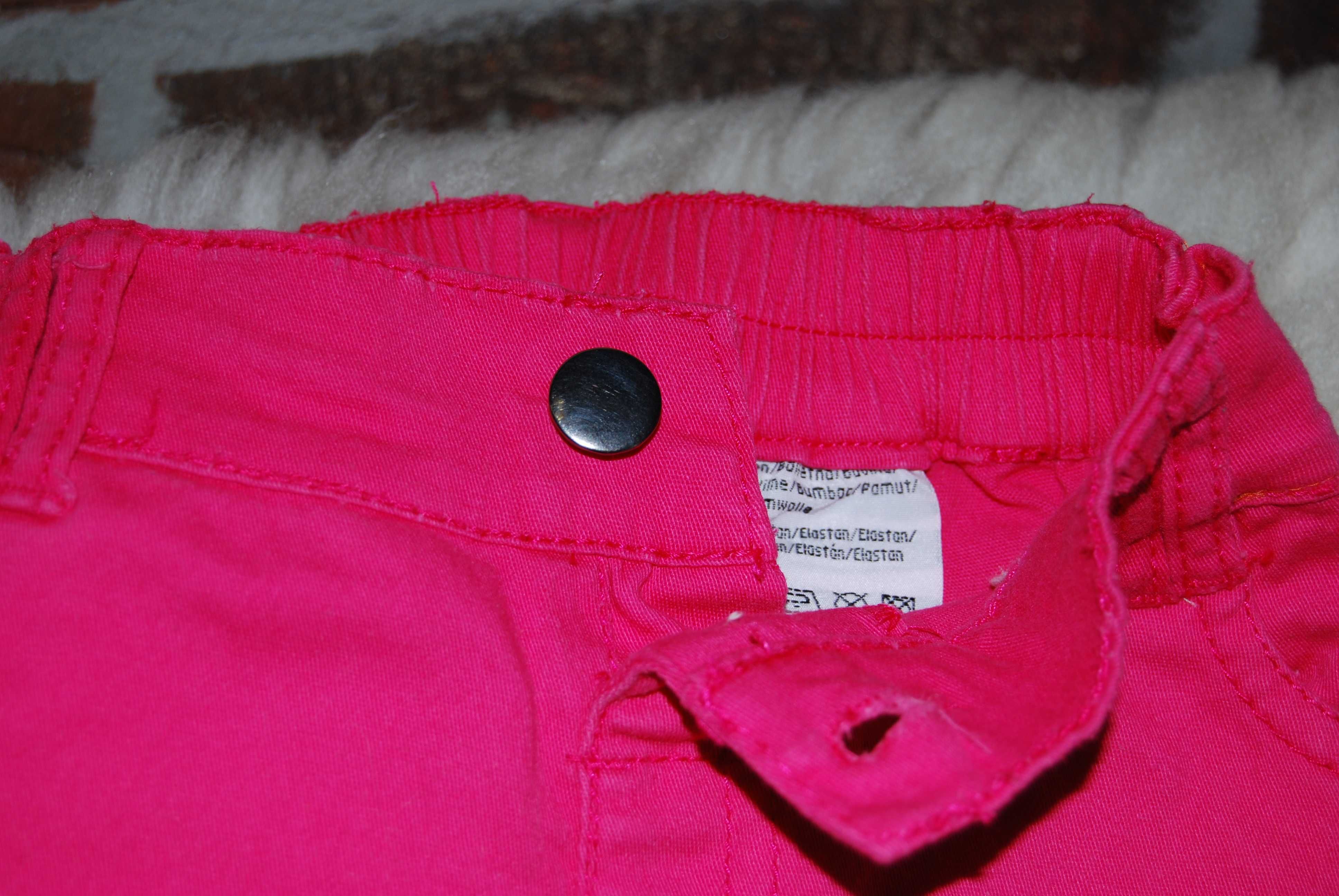 Różowe getry tregginsy 122 legginsy spodenki spodnie na gumce 6 - 7