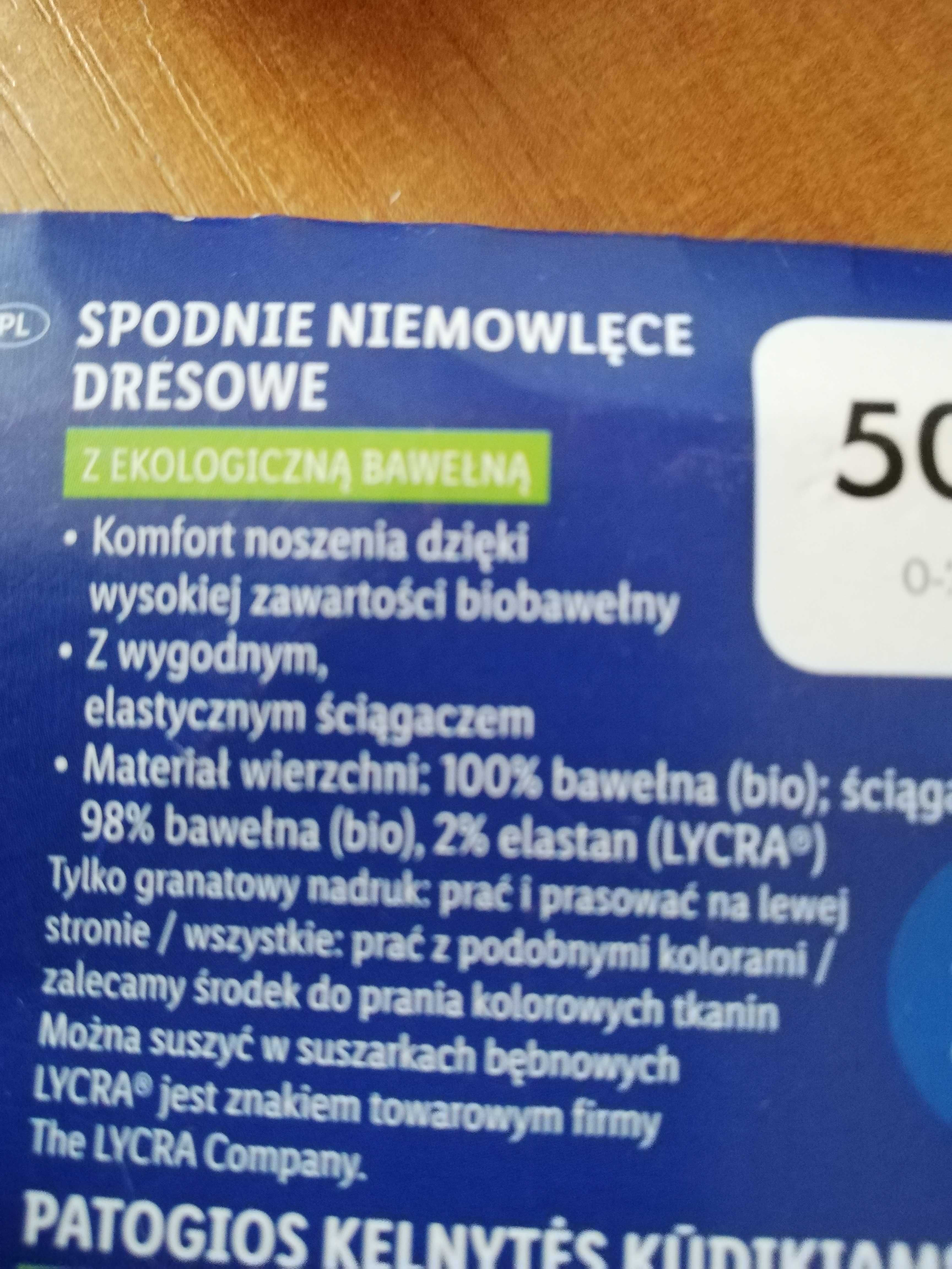 2 x spodenki dresowe niemowlęce 50/56