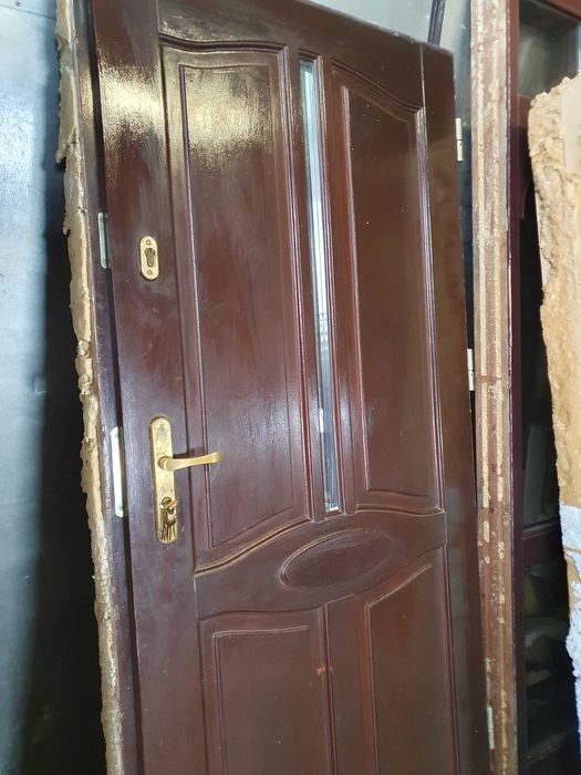 DRZWI Zewnętrzne Drewniane Sosnowe Wejściowe 99x219cm