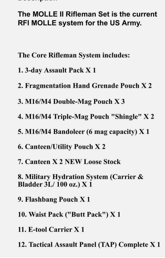 Штурмовий набір.  US ARMY MOLLE II Rifleman Kit OCP/Scorpion Complete