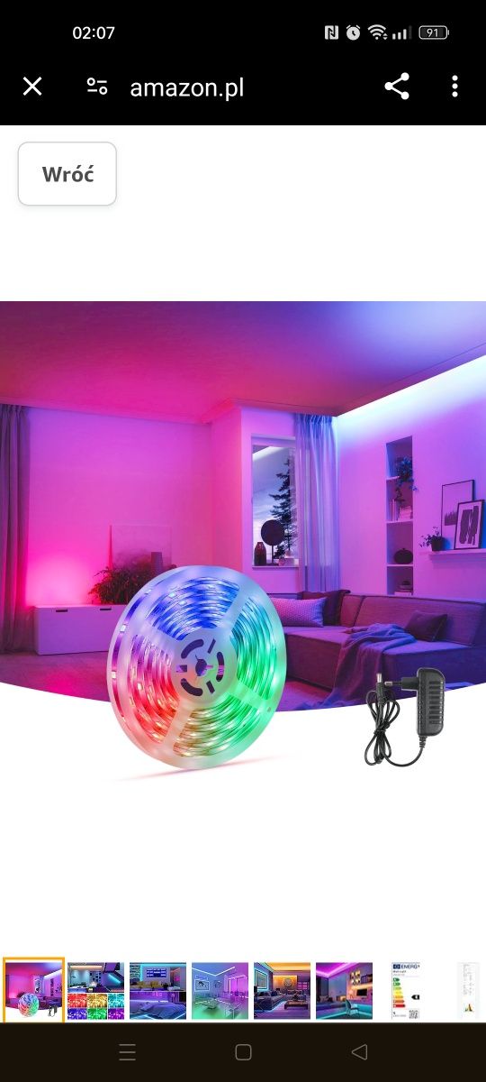 Taśma LED Wodoodporna IP65 RGB 5 metrów SMD 5050