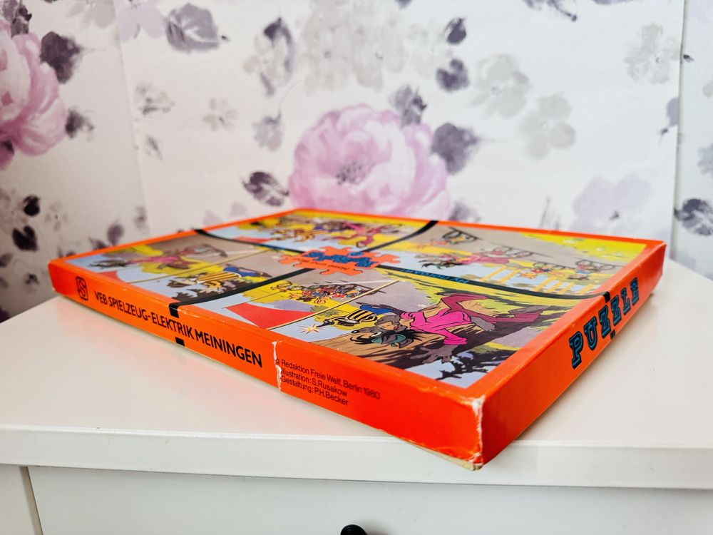 Stare puzzle Wilk i Zając, NRD, vintage, retro unikat PRl