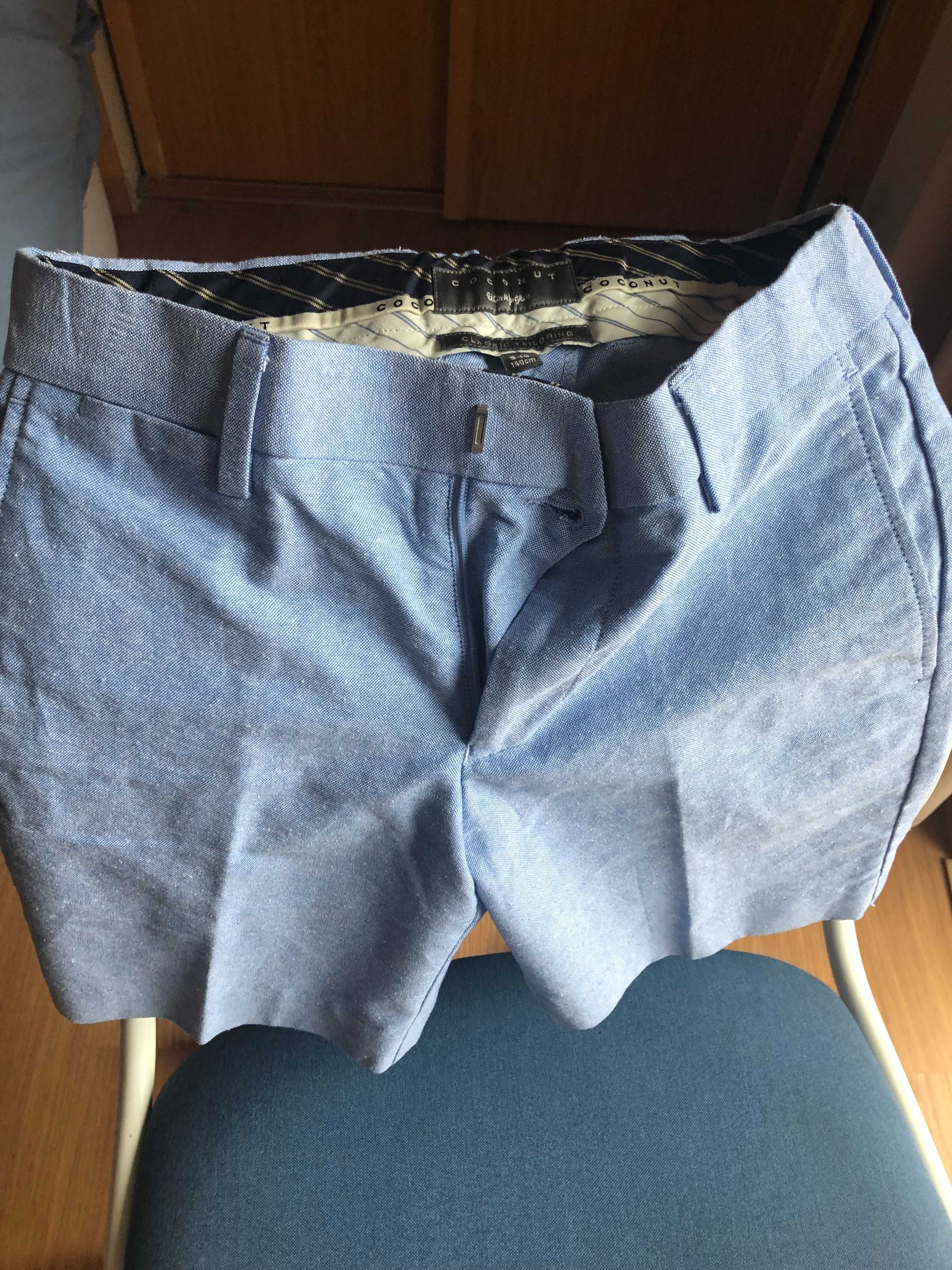 Calção azul céu / Bermudas 100% linho Coconut (TAM 8 anos) (menino)