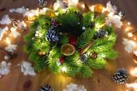 Wianek Bożonarodzeniowy dekoracja na stół świąteczne dekoracje