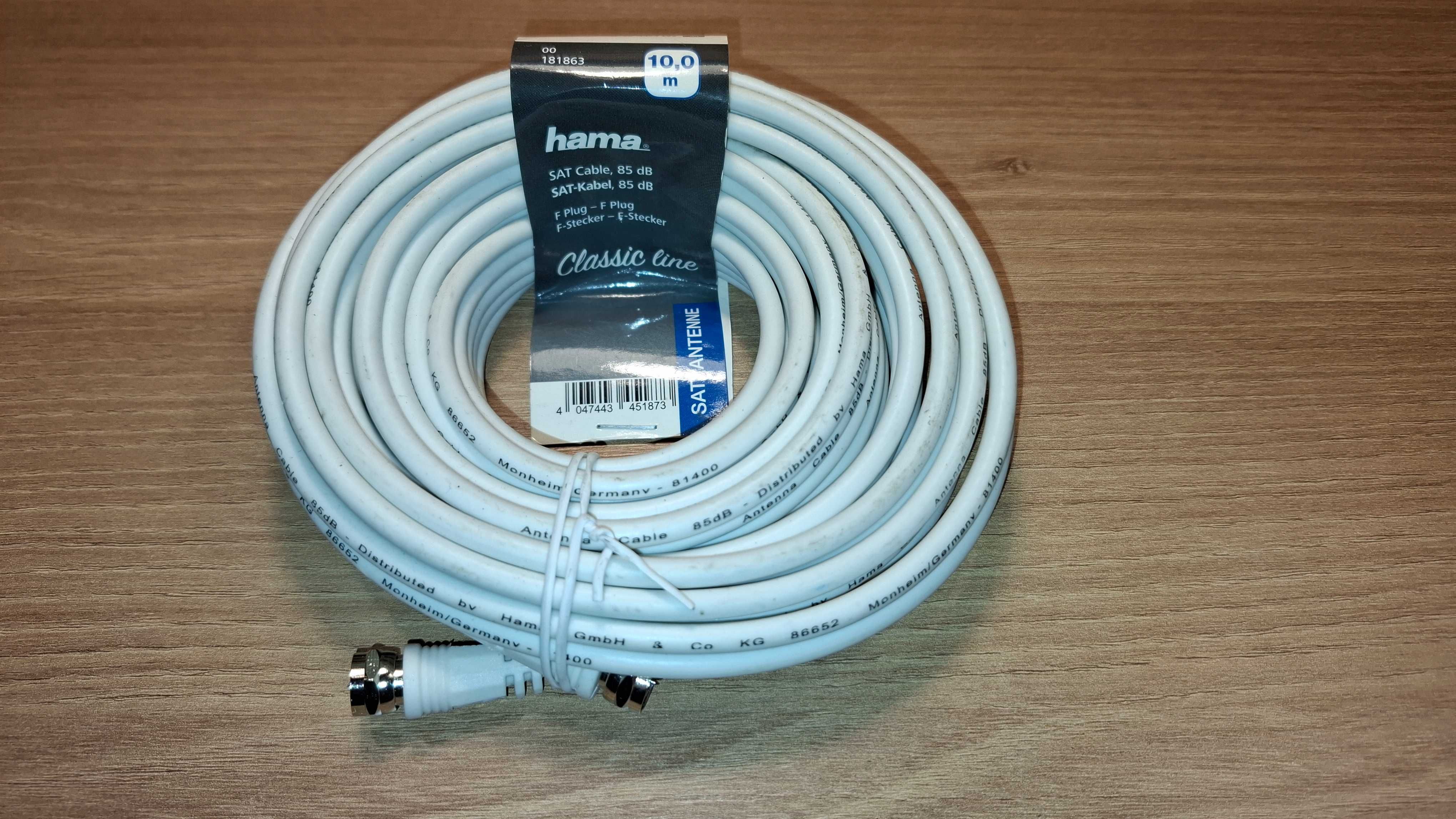 Kabel Antenowy - HAMA - Kabel Koncentryczny - DVB-T2 - 10 metrów