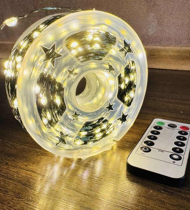 Гирлянда Капля Росы 100 м тепло-белый свет ( премиум качество)