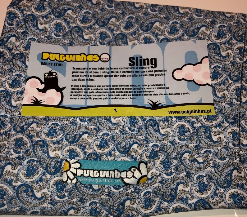SLING POUCH - cornucópias azuis (Marsúpio)