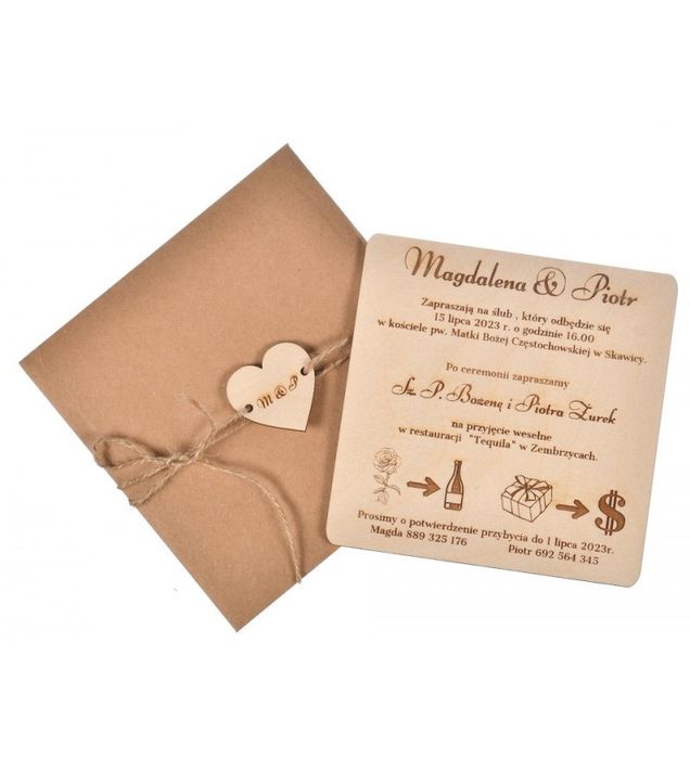 Ślubne zaproszenia podziękowania zawieszki na alkohol