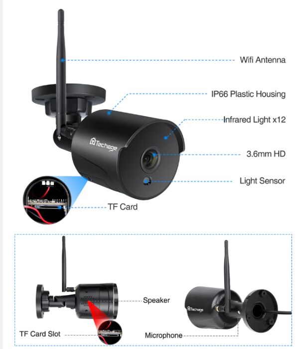 Câmera Video Vigilancia 2MP WIFI 1080P SEM FIOS Prova d agua FHD ICSEE