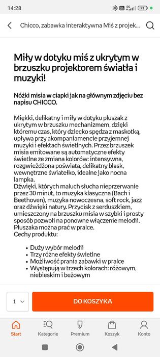 Miś Chicco z projektorem