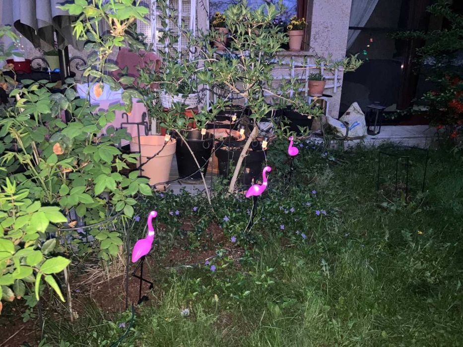 Flamingi Solarne Lampki Ogrodowe LED Zestaw 3 szt. Wbijane Różowe
